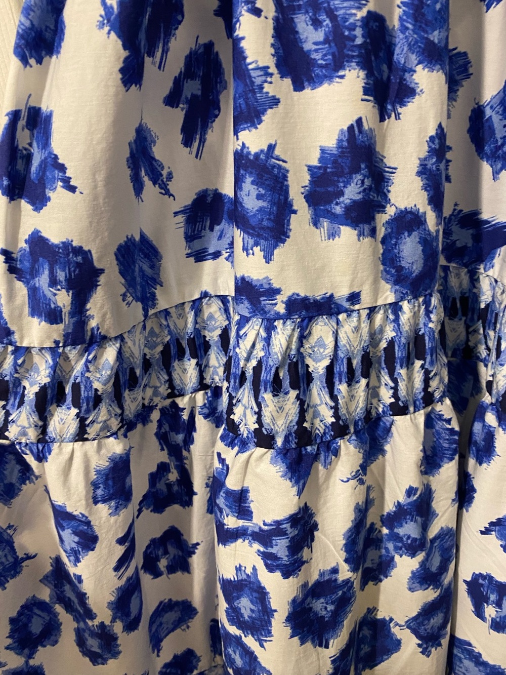 Abercrombie & Fitch Tie-Waist Tiered Maxi Dress Blue White Floral Size MT - Picture 9 of 11